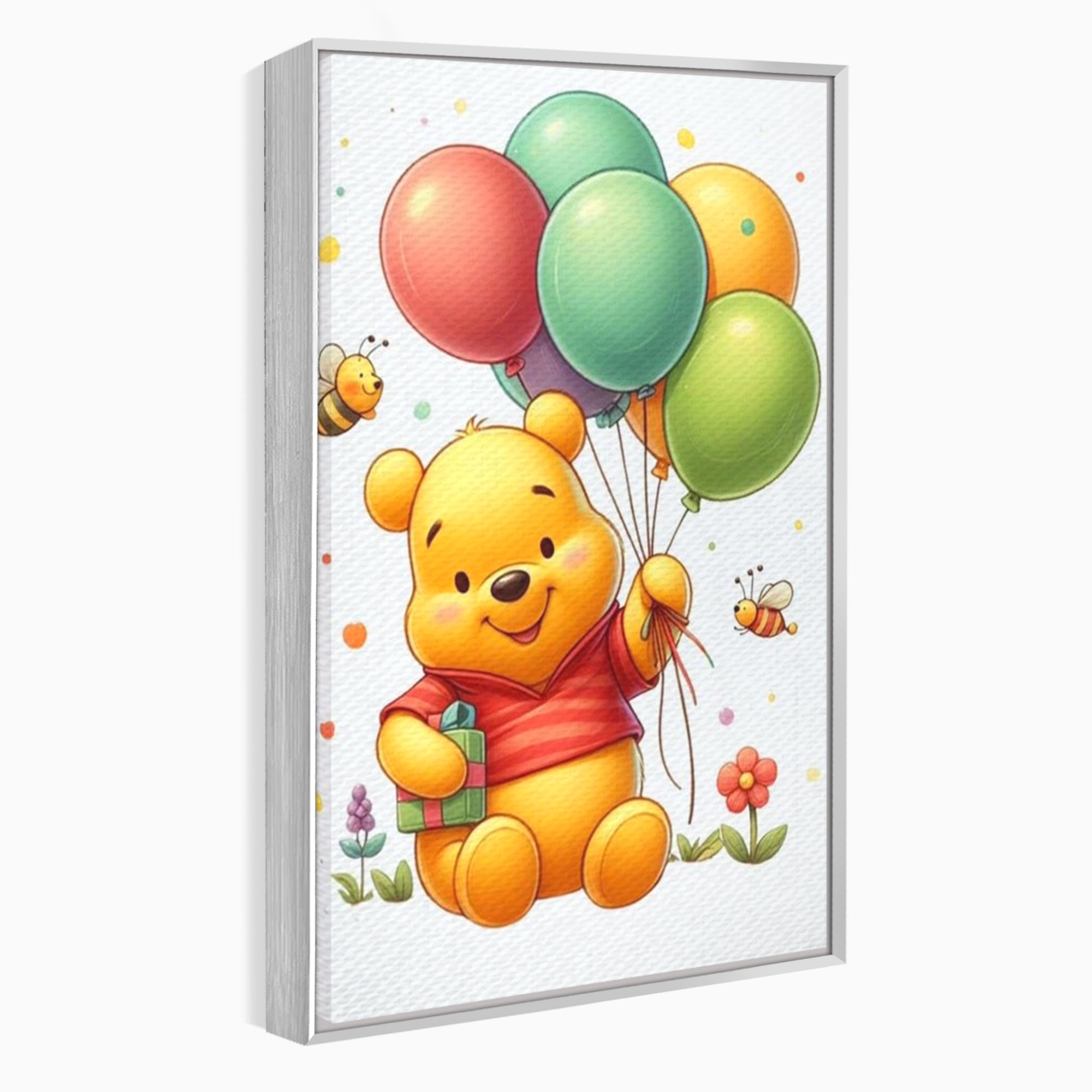 Tablou canvas cu tablou canvas cu winnie the pooh, in rama de aluminiu argintiu